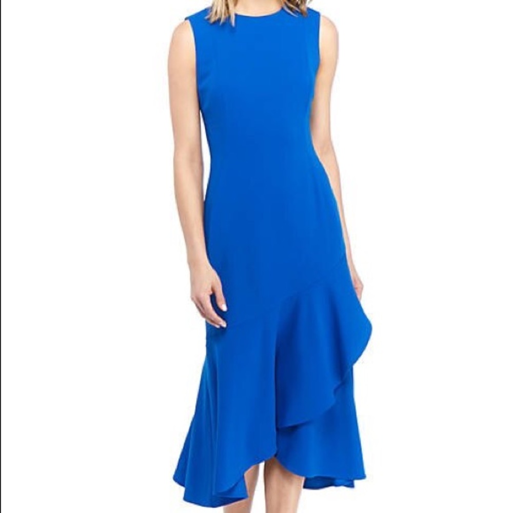 Cobalt Blue Ruffle Dress
